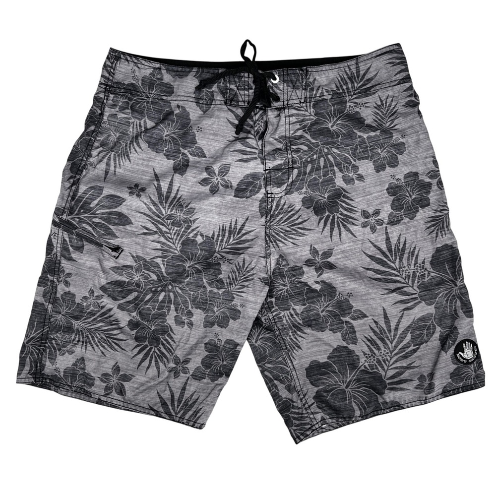 Body Glove Ventura‎ Luau Time Black Grey Mens 36 Board Shorts Swim Trunks